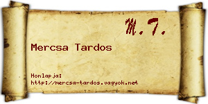 Mercsa Tardos névjegykártya